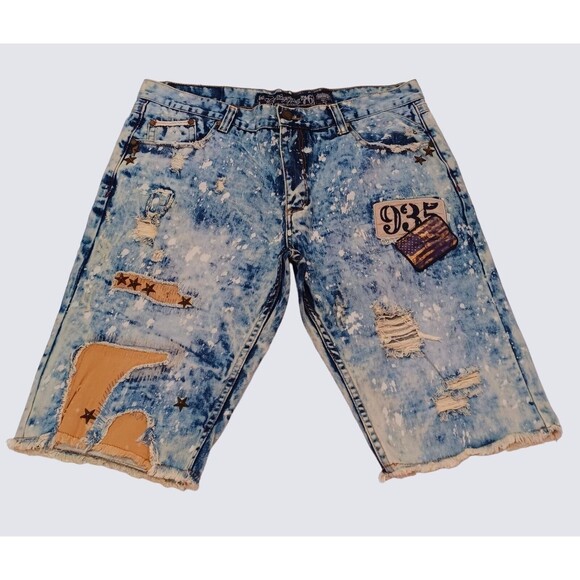 The Heritage By America Acid Wash Distressed Denim Shorts Men's Size 40 - Picture 1 of 11